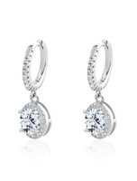 Seraphine Drop Huggie Earrings — Sterling Silver - 1 ct