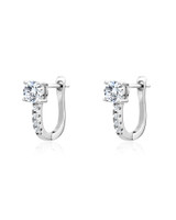 Astra Moissanite Huggie Earrings — Sterling Silver