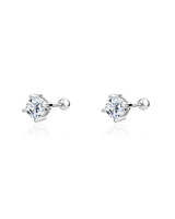 North Star Moissanite Stud Earrings — Sterling Silver – 0.5 ct