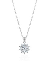 Dahlia Moissanite Pendant Necklace — Sterling Silver