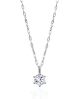 Essential Moissanite Solitaire Pendant Necklace — Sterling Silver