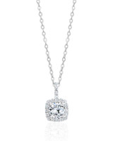 Luna Cushion Moissanite Pendant Necklace — Sterling Silver