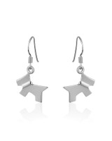 Scottie Dog Drop Earrings – Sterling Silver