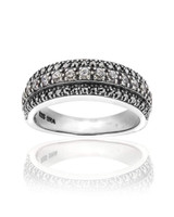 Cubic Zirconia Band Ring – Oxidized Sterling Silver