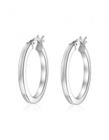 Classic Oval Hoop Earrings - Sterling Silver