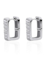 Riviera Textured Hoop Earrings - Sterling Silver