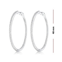 Classic Pavé Hoop Earrings - Sterling Silver