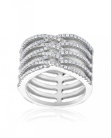 Textured Multi-Band Ring — Sterling Silver