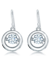 Circle Motion Drop Earrings — Sterling Silver