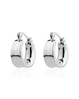 Concave Hoop Earrings – Silver Plated