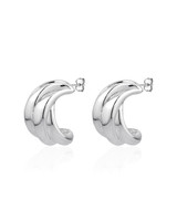 Twisted Half Hoop Earrings – Sterling Silver
