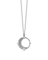 Celestial Moonstone Circle Pendant — Sterling Silver