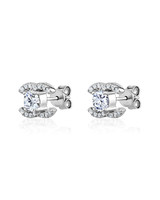 Éclipse Halo Stud Earrings — Sterling Silver — 0.50 ct