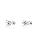 Lucent Solitaire Stud Earrings — Sterling Silver - 1 ct | Showroom