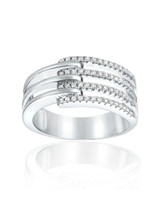 Layered Pavé Ring – Sterling Silver | Showroom