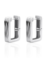 Textured Huggie Earrings – Sterling Silver