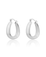 Teardrop Hoop Earrings – Silver Plated