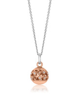 Rose Gold Heart Sphere Pendant Necklace – Gold Plated