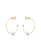 Freshwater Pearl Hoop Earrings – Gold Plated