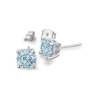 Bordeaux Stud Earrings – Sterling Silver (Blue)