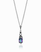 Green Mystic Topaz Marcasite Pendant – Oxidized Silver
