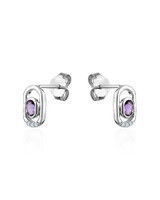 Amethyst & Cubic Zirconia Earrings – Sterling Silver