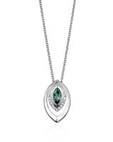 Green Spinel Marquise Pendant – Sterling Silver