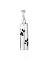 Paw Print Urn Pendant – Sterling Silver