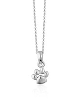 Paw Print Pendant Necklace – Sterling Silver