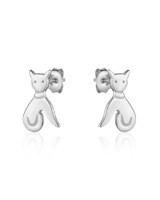 Cat Stud Earrings – Sterling Silver