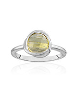 Lemon Quartz Faceted Ring – Sterling Silver
