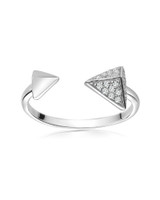 Open Triangle Accent Ring – Sterling Silver