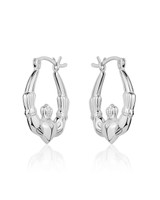 Claddagh Heart Hoop Earrings – Sterling Silver