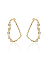 Heart Hoop Earrings with Cubic Zirconia – Gold Plated