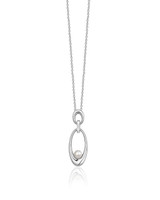 Open Oval Pearl Pendant – Sterling Silver