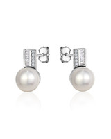 Pearl Bar Stud Earrings – Sterling Silver