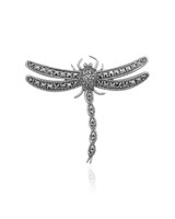Dragonfly Brooch – Oxidized Sterling Silver