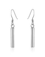 Minimalist Bar Drop Earrings – Sterling Silver (20 mm)
