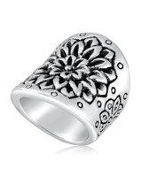 Mandala Dome Ring – Sterling Silver