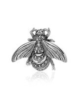 Bee Brooch – Oxidized Sterling Silver