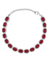 Ruby Halo Bracelet – Sterling Silver