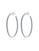 Marcasite Hoop Earrings – Sterling Silver