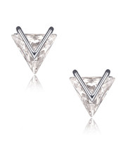 Trillion Cut Stud Earrings – Sterling Silver