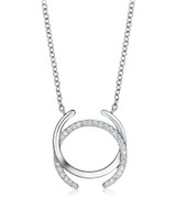 Open Circle Pavé Pendant Necklace – Sterling Silver