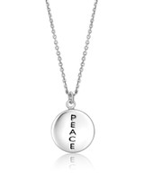 “Peace” Disc Pendant – Sterling Silver
