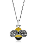 Bumblebee Marcasite Necklace – Oxidized Sterling Silver