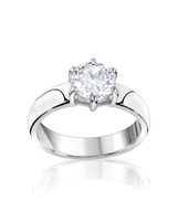 Round Solitaire Ring – Sterling Silver