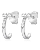 Curved Bar Stud Earrings – Sterling Silver