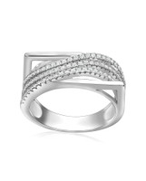 Waterfall Pavé Ring – Sterling Silver