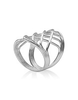 Abstract Wave Statement Ring – Sterling Silver